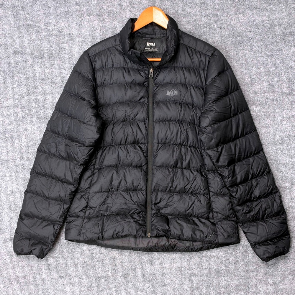 REI Co-op 650 Down Jacket 2.0 Black Puffer Quilted Full Zip Womens Medium